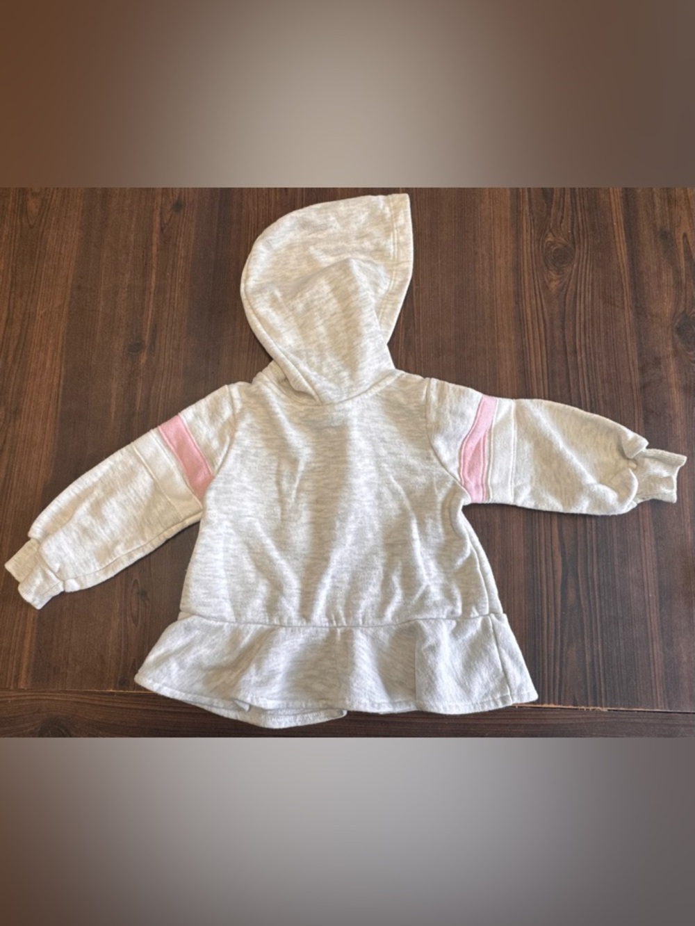 Calvin Klein Jeans Light Gray Hoodie Dress with Pink Accents - Picture 3 of 3